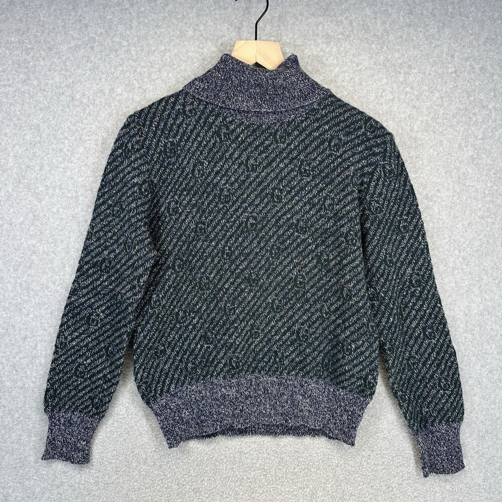 Gucci Vintage Mens Sweater Size 48 Multicolor Blue Green Stripes Wool Blend